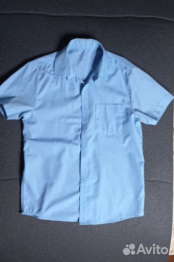 Две рубашки школьные голубые Next 140см, 128см