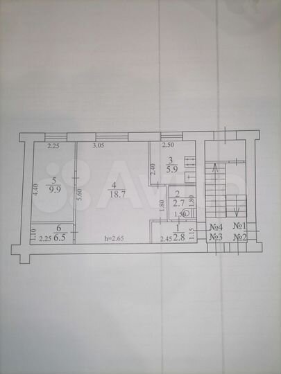 2-к. квартира, 42,5 м², 1/2 эт.