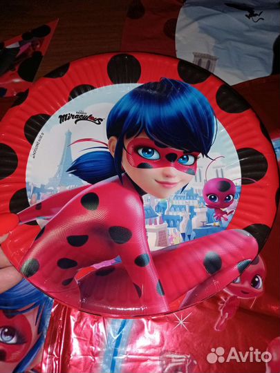 Декор,шары,посуда на праздник леди баг и супер кот