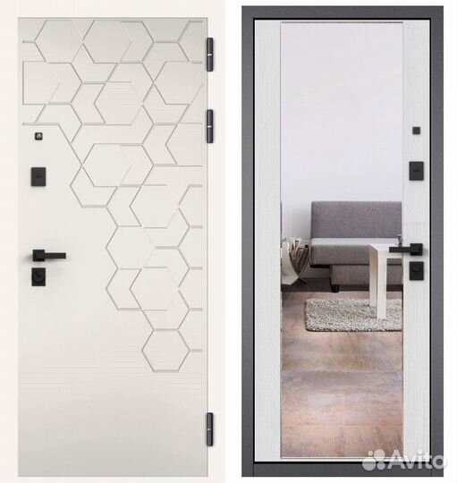 Металлические двери с зеркалом