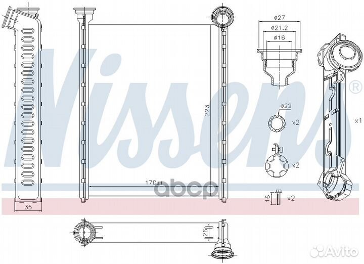 Радиатор печки Citroen C3, Peugeot 308 1.4-2.0