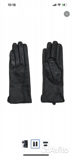 Перчатки женские кожаные новые черные