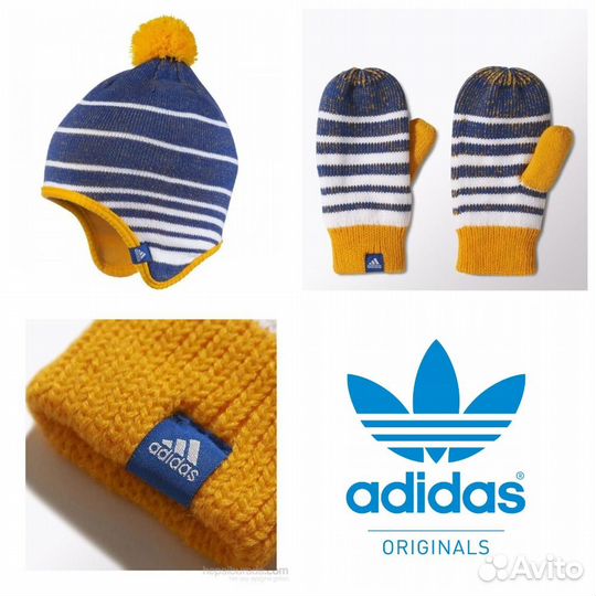 Оригинальный Комплект Adidas шапка и варежки