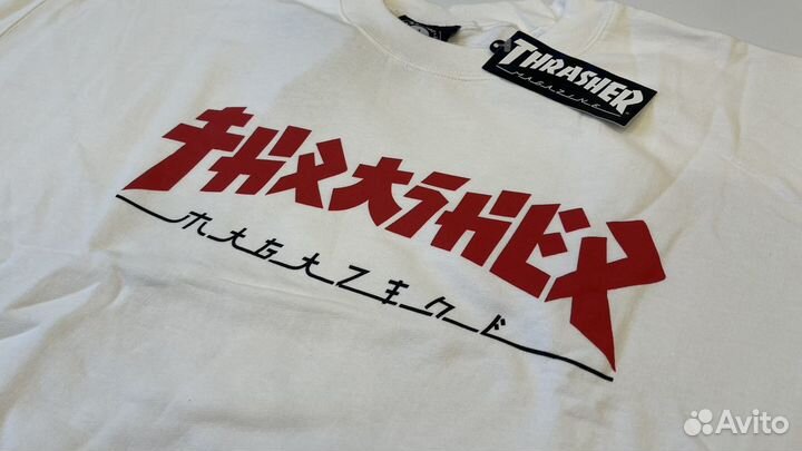 Свитшот Thrasher Godzilla Crew White