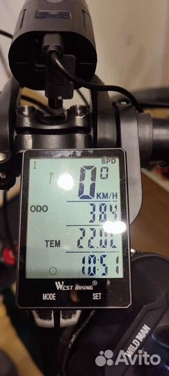 Велокомпьютер west biking, фонарь