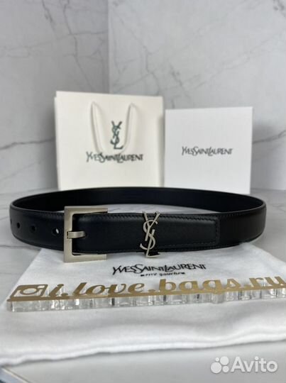 Ремень YSL Monogram 3 см из натуральной кожи