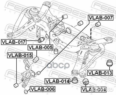 Сайлентблок задн цапфы vlab-015 vlab-015 Febest