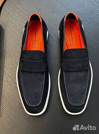 Лоферы Santoni мужские, кожа натуральная