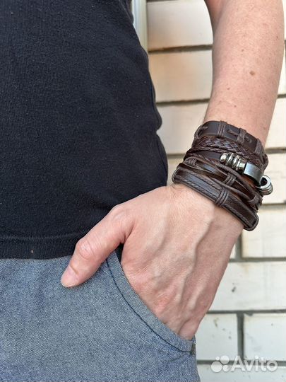Браслет кожаный