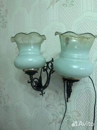 Люстра Перламутровая, люстра бронзовая СССР