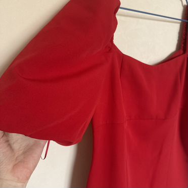 Красное женское мини платье 46