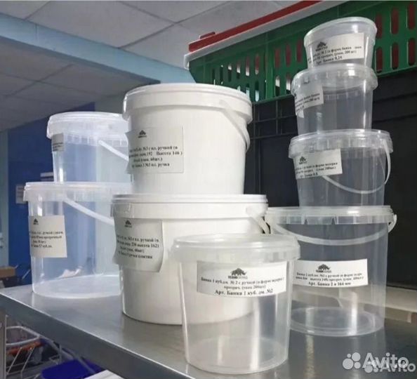 Ведра пластиковые пищевые 5 л (60 шт/упаковка)