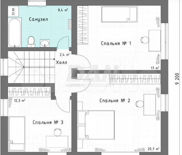 Коттедж 127 м² на участке 7 сот.