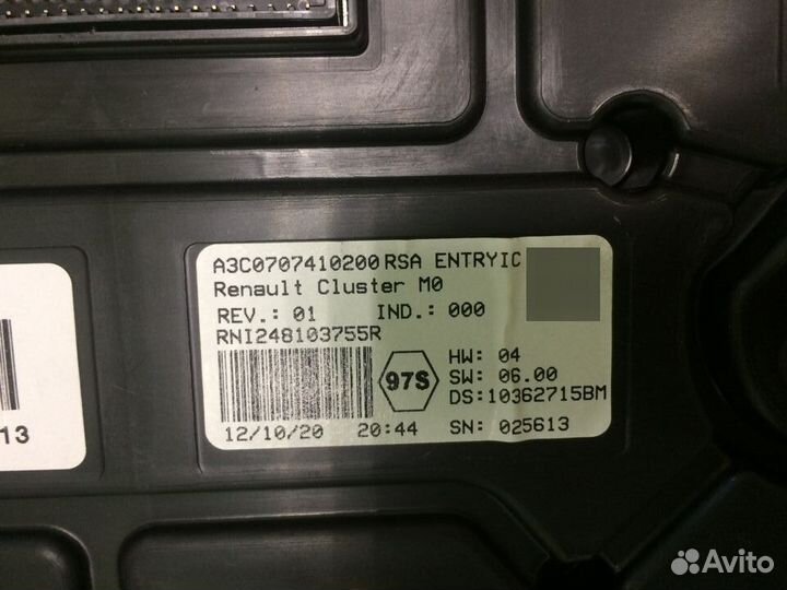 Панель приборов Renault Duster 2, Arkana