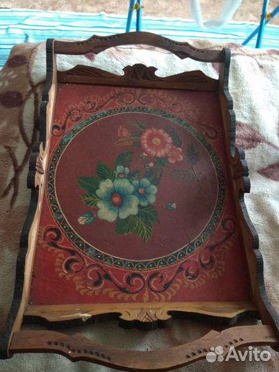 Глиняная посуда,поднос, шкатулка