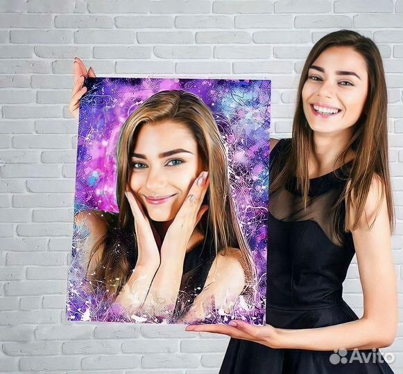 Портрет по фото на холсте