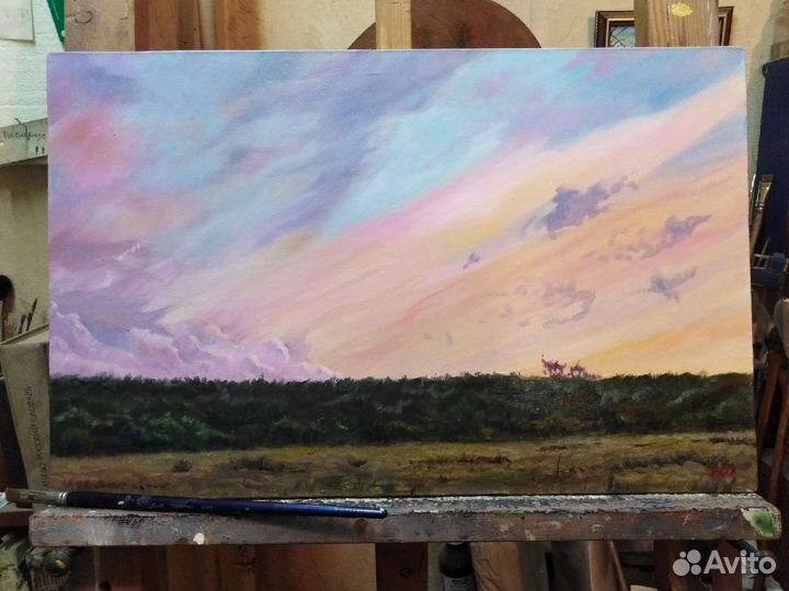 Картина маслом на холсте пейзаж