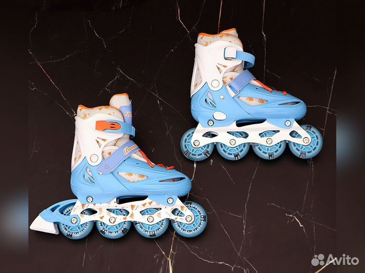 Роликовые коньки, р.M (35-38), синий