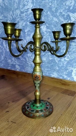 Подсвечник винтажный, бронза (Индия)