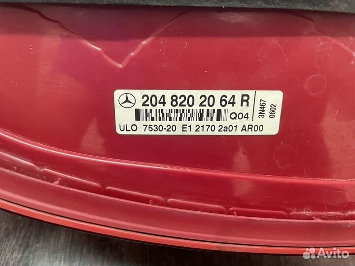 Фонарь задний правый Mercedes W204