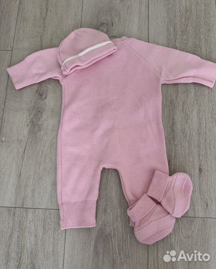 Вязанный комбинезон для новорожденных 56-62