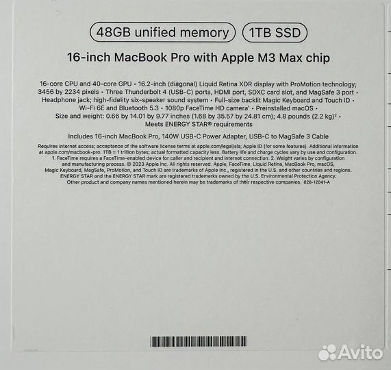 MacBook Pro 16 M3 Max(40 GPU) /48/1TB S новый