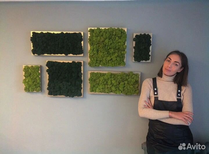 Стабилизированный мох панно