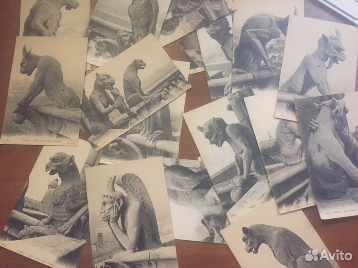 17 Старых открыток Париж Notre Dame Chimere