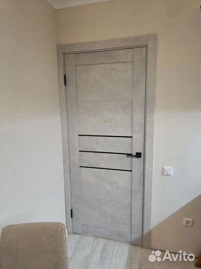 Двери межкомнатные бетон светлый