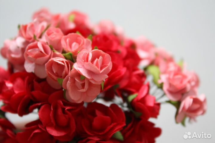 Бумажные цветы для скрапбукинга Мини розы цветы