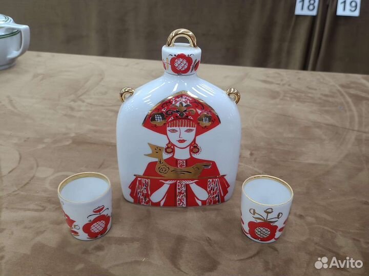 Штоф Русская красавца, петух, лфз, СССР