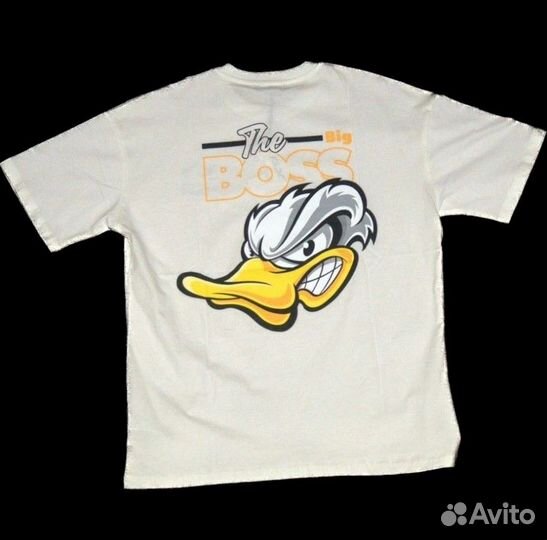 Футболка белая унисекс оверсайз