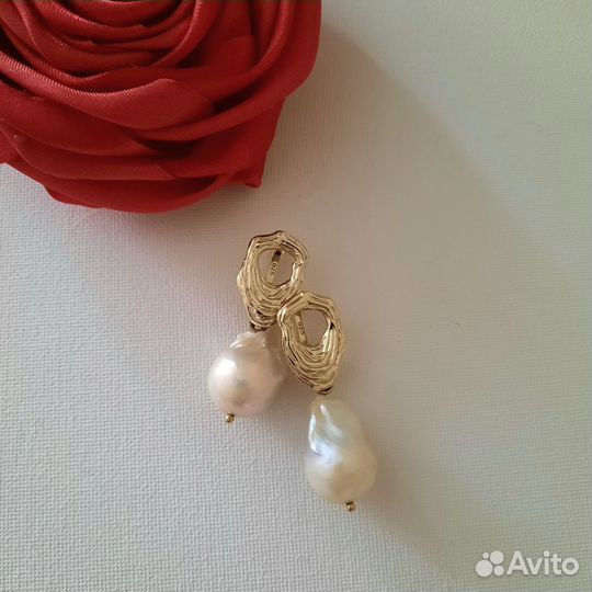 Серьги с барочным жемчугом. Авторская работа