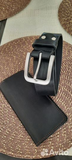 Портмоне и ремень натуральная кожа