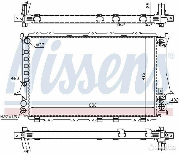 Радиатор охлаждения двс audi 100 C4 (1991) 100 2.8