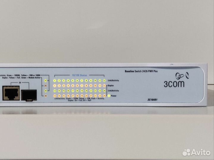 Коммутатор 3com PoE 2426-PWR plus baseline switch