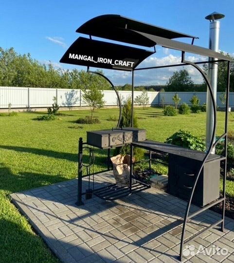 Мангал с печкой под казан