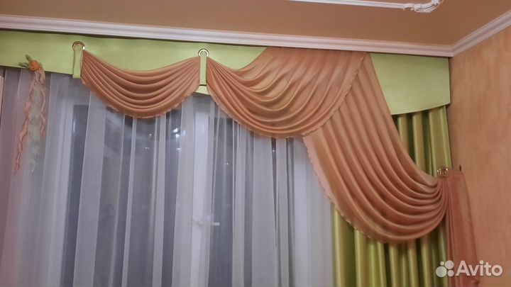 Шторы с ламбрекеном бу