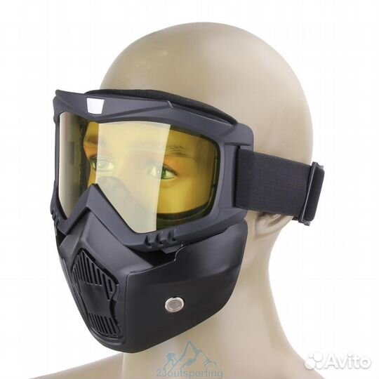 Маска очки со съемным забралом GXT V3, желтая