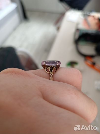 Серебряное кольцо СССР с александритом