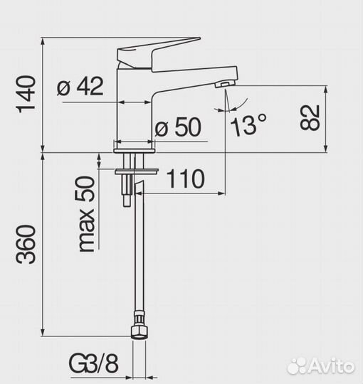 Смеситель для раковины Nobili bseb101118/3cr Хром