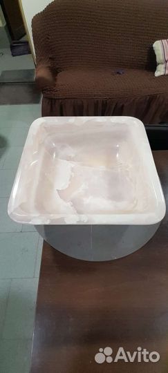 Мойка из розового оникса