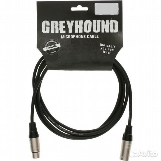 Микрофонный кабель, 10м Klotz GRG1FM10.0 Greyhound