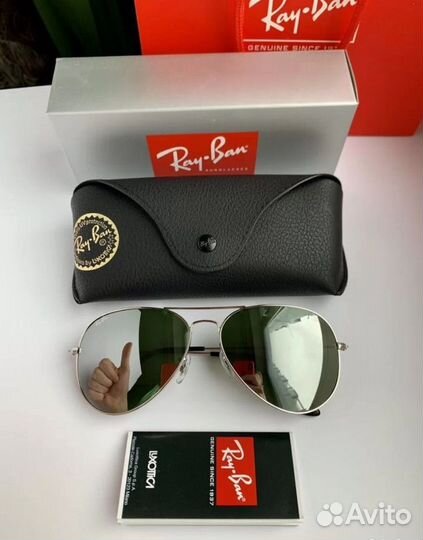 Очки ray ban aviator зеркальные