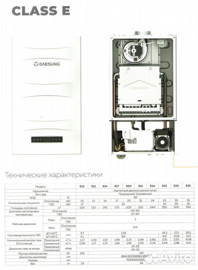 Газовый котел Daesung Е35