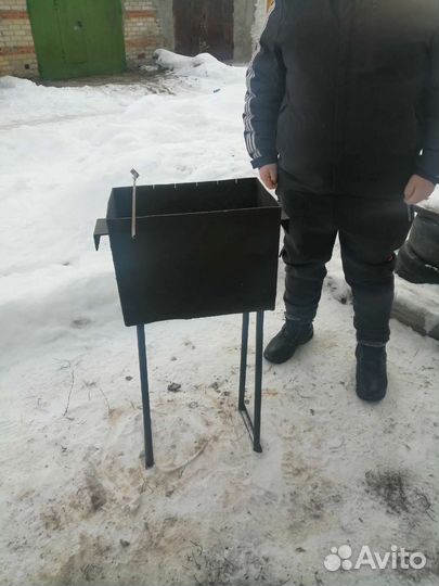 Мангал разборный, высота 95см, двойное дно