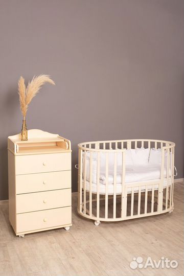 Кроватка 7в1 + маятник + 2 ортопедических матраса