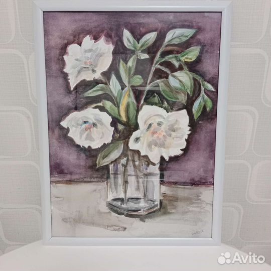 Картина акварель цветы