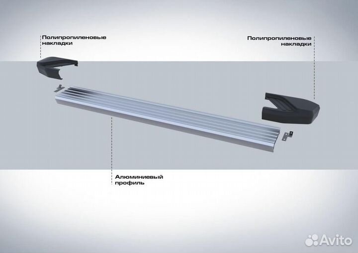 Пороги Подножки Mitsubishi Pajero Sport 2- Silver