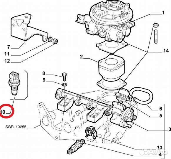 Датчик температуры 46449499 Fiat Punto